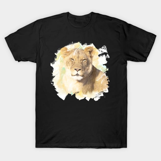 Lion Animal Wildlife Jungle Nature Freedom Watercolor T-Shirt by Cubebox